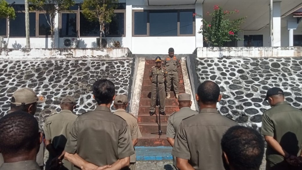APEL PAGI DIPIMPIN OLEH Plt. KASAT POL PP PROVINSI PAPUA
